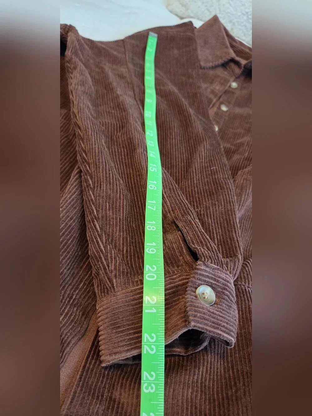 Corduroy Shacket in Warm Chestnut - Picture 8 of 10